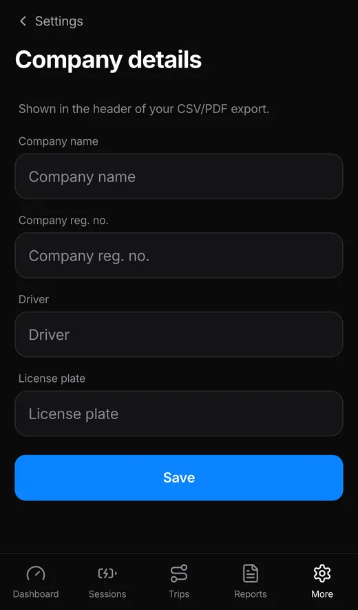 Export & records